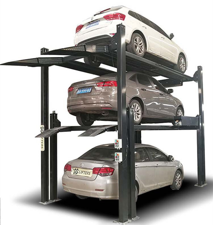 car lifter hydraulic triple stacker 4 post car parking lift vehicle lifting equipment automatic parking equipment