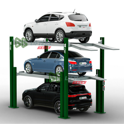 CE Automatic triple stacker car parking lift storage lift 4 Post Hydraulic mechanical car  elevator parking