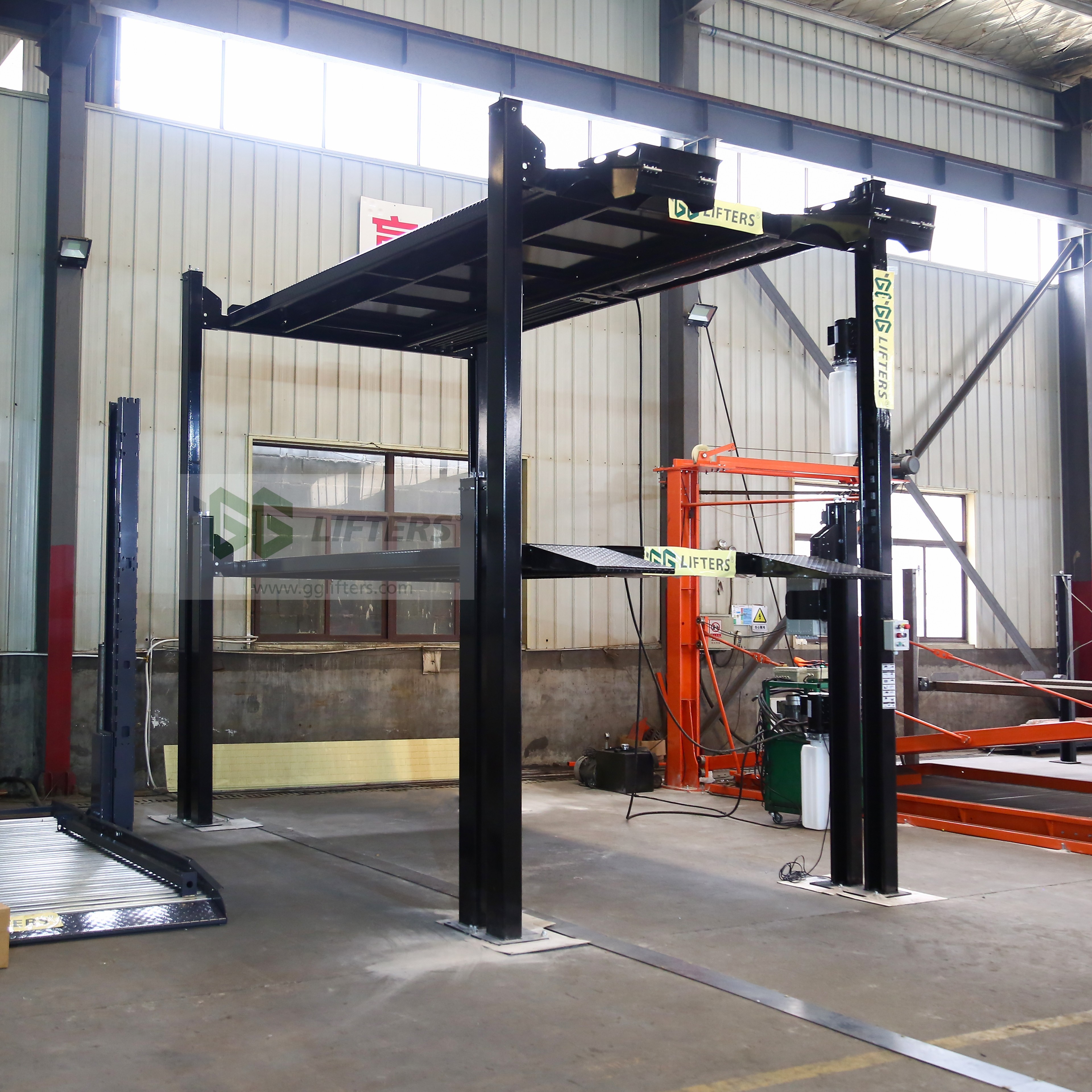 3 level car stacker 4 post car equipment parking hydraulic car parking equipment auto lift 3 deck parking elevator