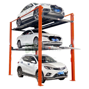 4 post car parking equipment triple car stacker auto platform four post car storage equipment auto parking