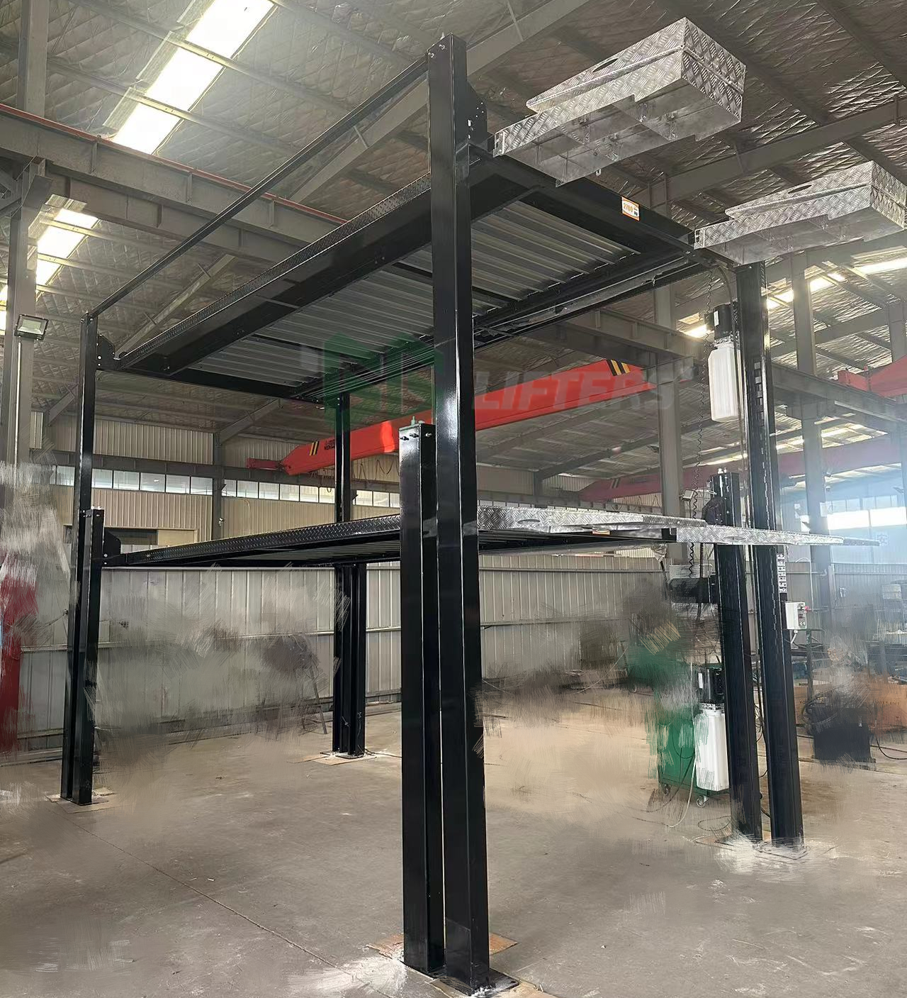 Hydraulic car automatic parking equipment CE mechanic triple stacker parking 3 level car stacker 4 post car parking system