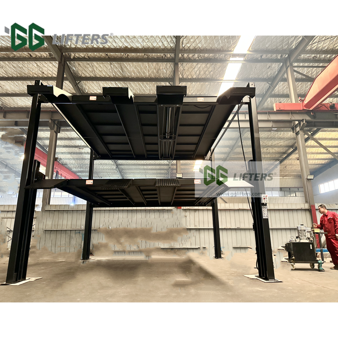 triple stacker car parking lift 6 spaces double wide car parking lift customized hydraulic car parking garage storage equipment