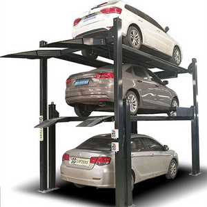 car hydraulic lift hydraulic triple stacker car parking equipment 4 post parking system for vehicle storage sports cars