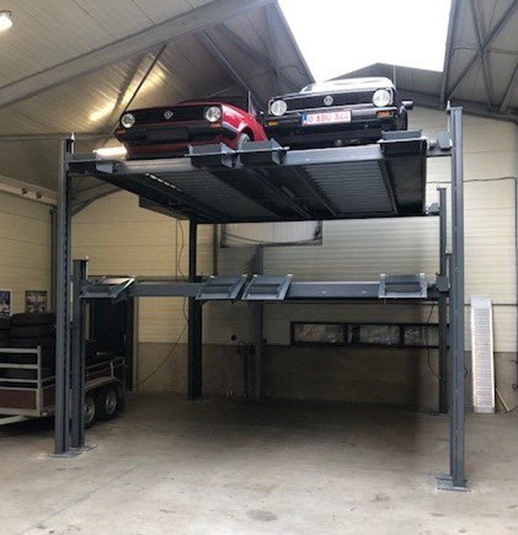 triple stacker parking car lift automated hydraulic parking system double wide 6 space car parking equipment 4 post auto lift