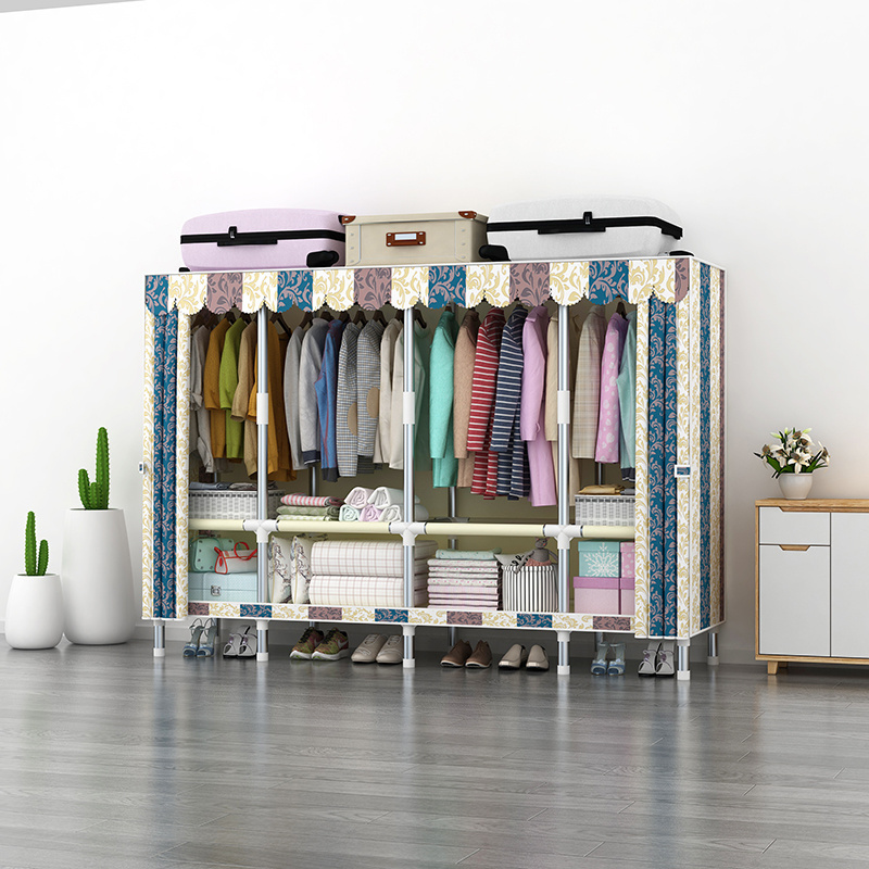 25Mm Tube Frame Portable Closet Heavy Duty Wardrobe Clothes Storage Organizer Armoire Fabric Covered Closet System