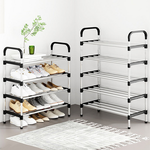 Adjustable Height New Arrival Steel Shoe Rack Entryway Multi-Layer Black Shoe Storage Shelf Racks