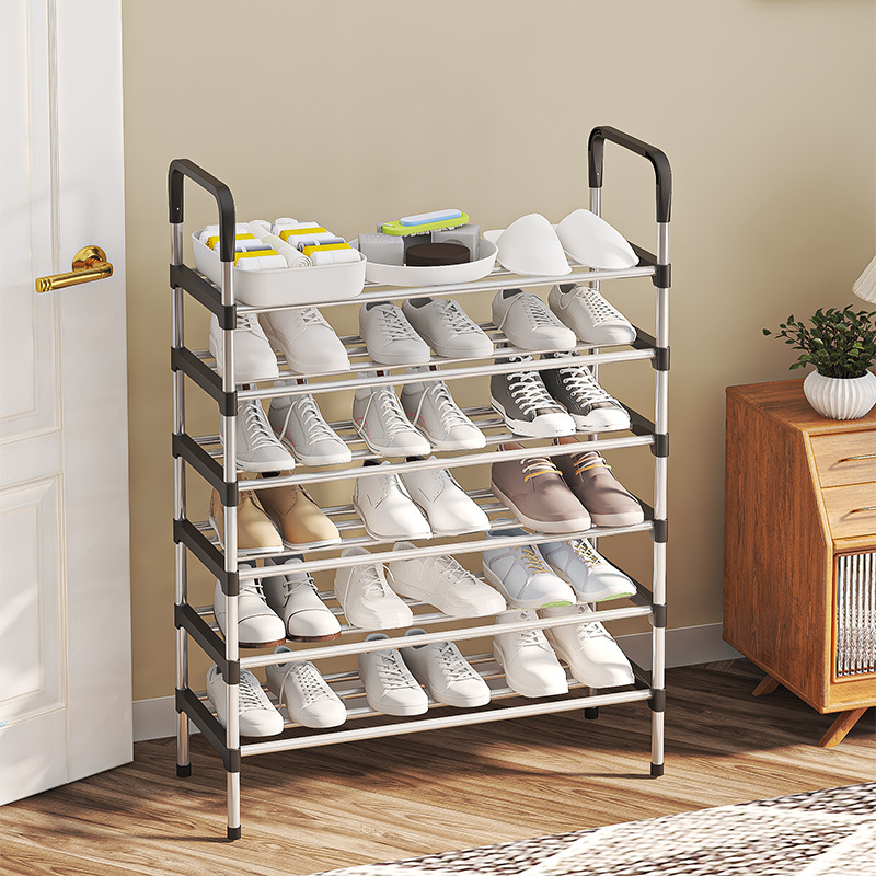 Adjustable Height New Arrival Steel Shoe Rack Entryway Multi-Layer Black Shoe Storage Shelf Racks