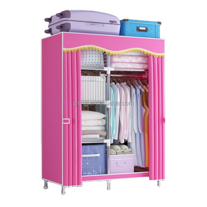 103Cm Simple Wardrobe Closet Organizer Storage Folding Assemble Style Washable Fabric Cloth Kids Wardrobe Closet