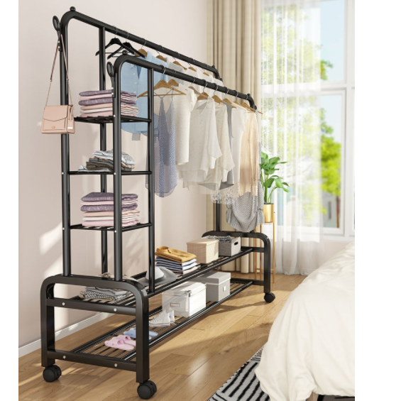 Store Racks For Clothing Hat Coat Items Bedroom Furniture Multi Functional Metal Clothes Rack