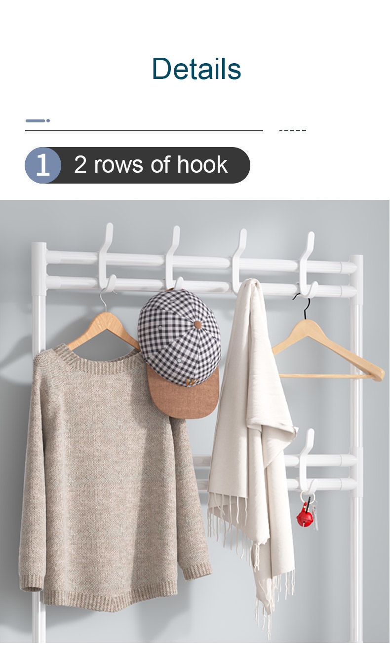 Bedroom Porch Vertical Shoe Rack With Bracket To Hang Bags And Hats Coat Rack Bag And Shoe Stand