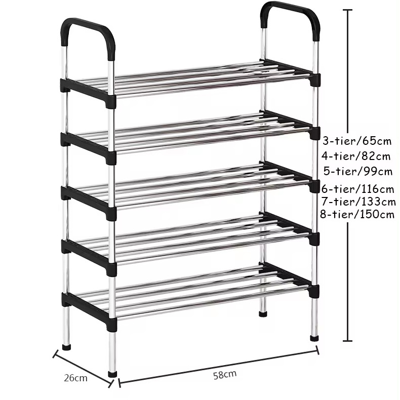 4-Tier multifunctional shoe rack Storage Organizer for Entryway Multi-layer Assembly Simple Small Shoe Rack