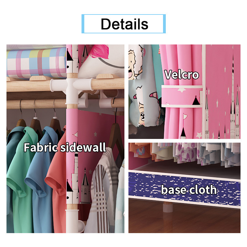 China factory low price removable modern simple closet solid wood assembled closet minimalist convenient cloth closet