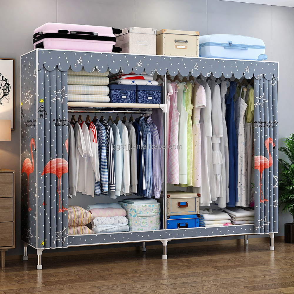 Clothes Portable Non-woven Organizer Fabric Wardrobe Closet Home Furniture Bedroom Furniture Foldable Modern