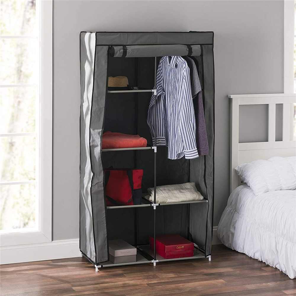 Simple Folding Closet Sliding Portable Cloth Cabinet Wardrobes