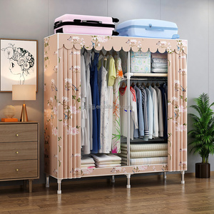 Promotional Hot Sale Huge Size Curtain Door Assemble Style Portable Closet Modern Bedroom Wardrobes