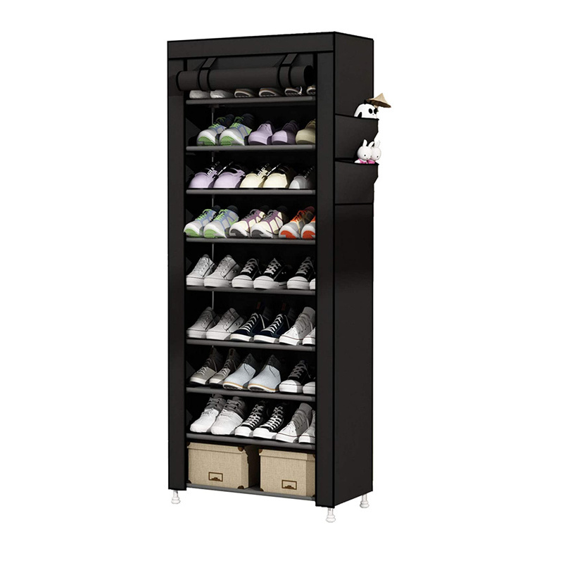 Standing Shoe Cabinet Home Storage Shoe Organizer Fabric Shoe Racks with Nonwoven Dustproof Cover