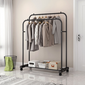 Wholesale Boutique Customized Metal Cloth Hanger Floor Garment Rack Heavy Duty Rail Retail Clothing Display Rack