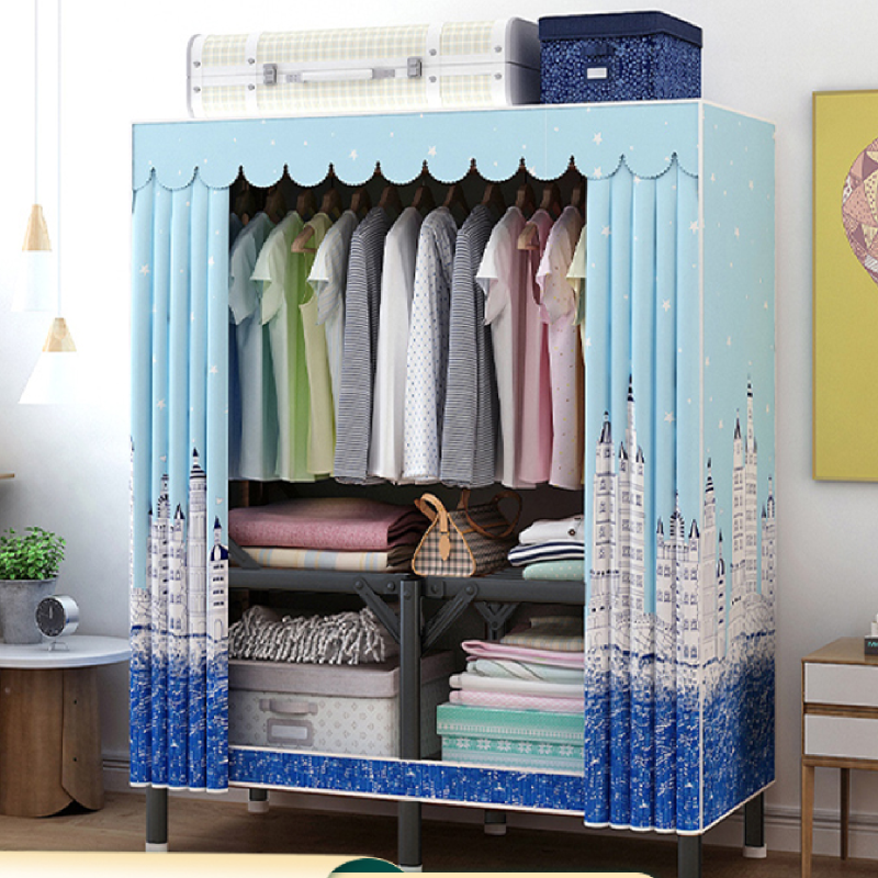 Portable Wardrobe Closet For Hanging Clothes  Folding Design Wardrobe Storage Closet Dustproof Cover