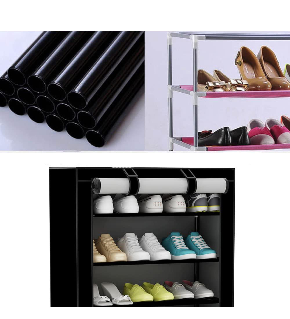 Standing Shoe Cabinet Home Storage Shoe Organizer Fabric Shoe Racks with Nonwoven Dustproof Cover