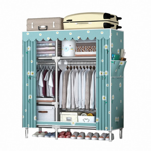 Best Selling Detachable Metal Almirah Wardrobe Portable Closet Heavy Duty Clothes Rack Simple Wardrobe For Bedroom