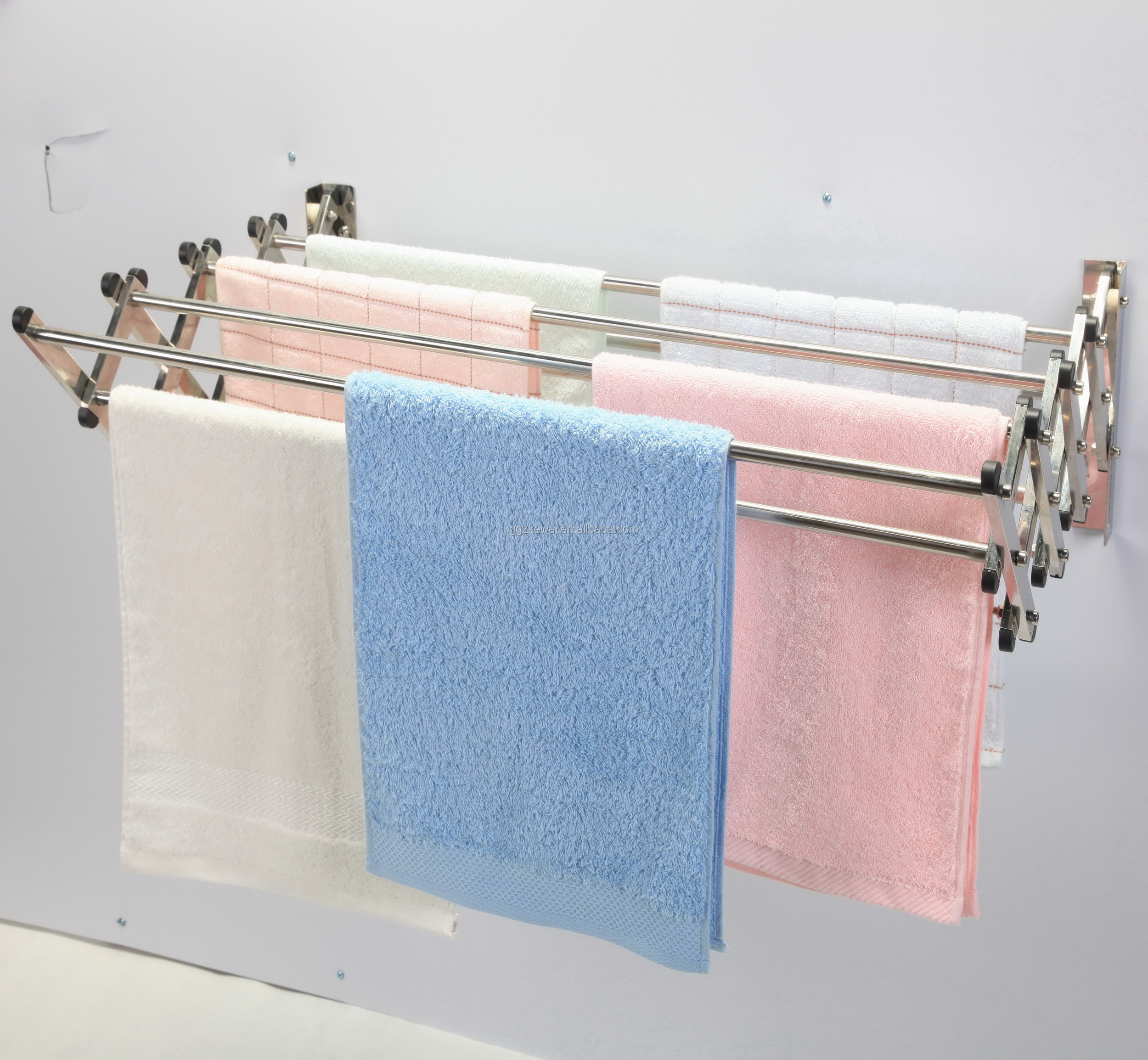 MR-VP8 8 rods wholesale towel drying rack metal wall mounted cloth drying rack