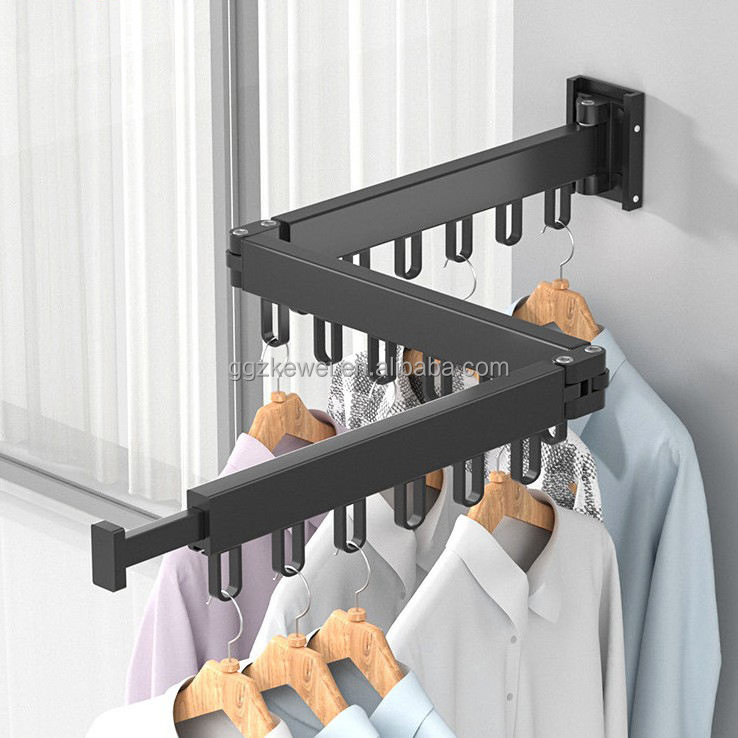 ALT-VP3-3 Manufacturers direct aluminum Wall Mounted Clothes Hanger Rack clothes drying rack foldable hanger