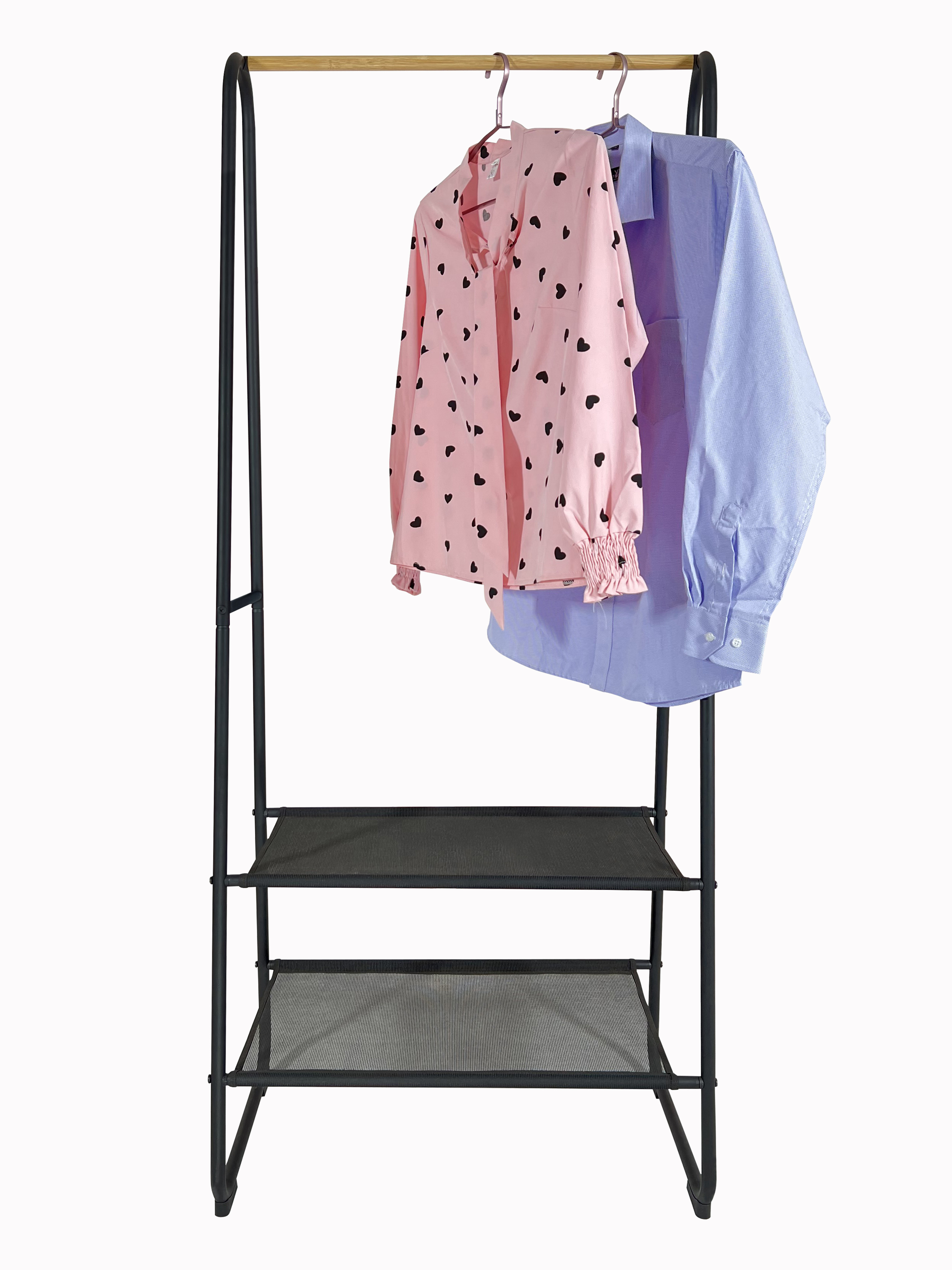 YHN-8493 traditional design four wheels metal hanging cloth garment coat rack cloth rack