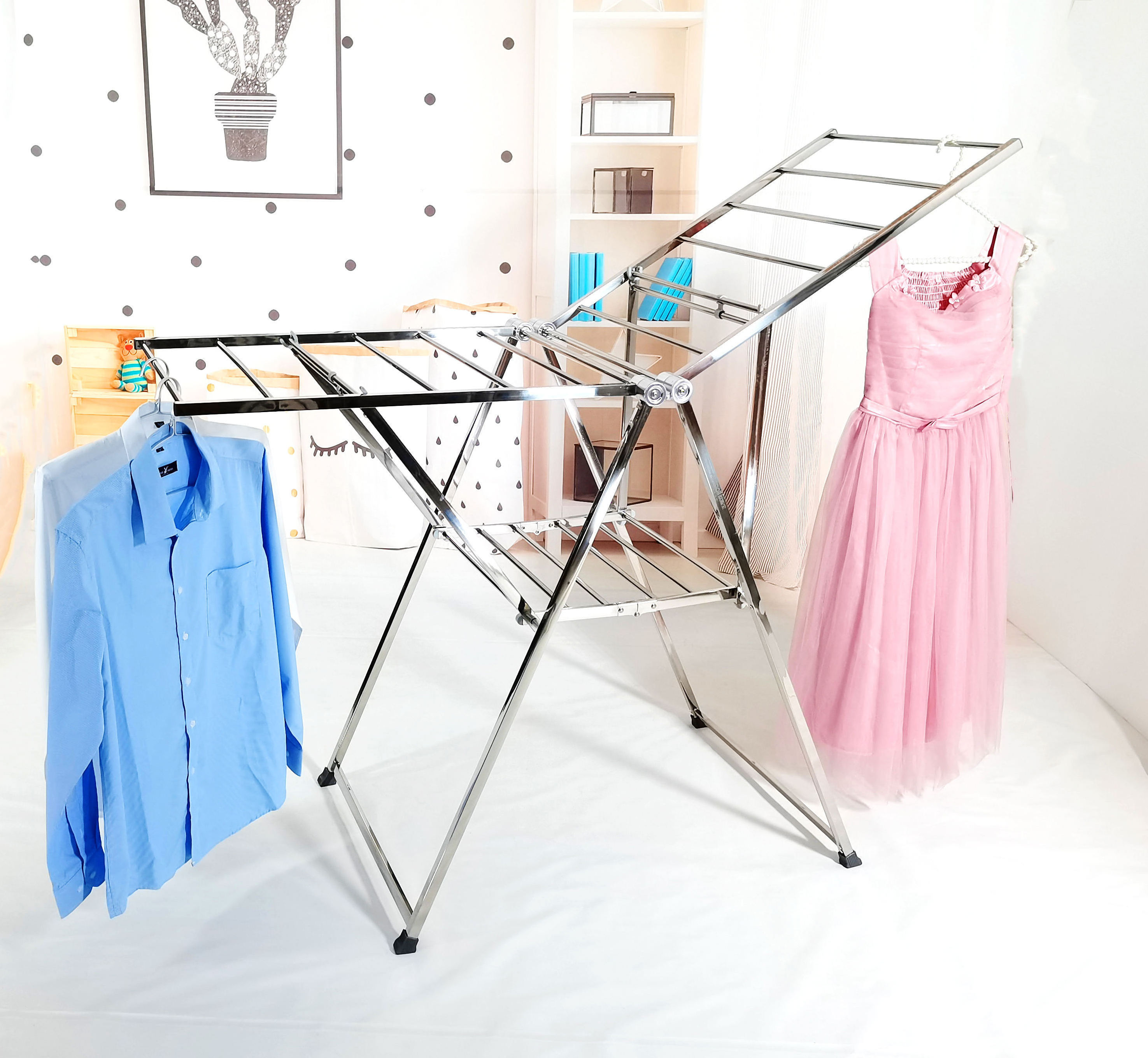 2023 New Design Storage Hanger Stand Indoor Outdoor Cloth Drying Racks For Laundry Dryer