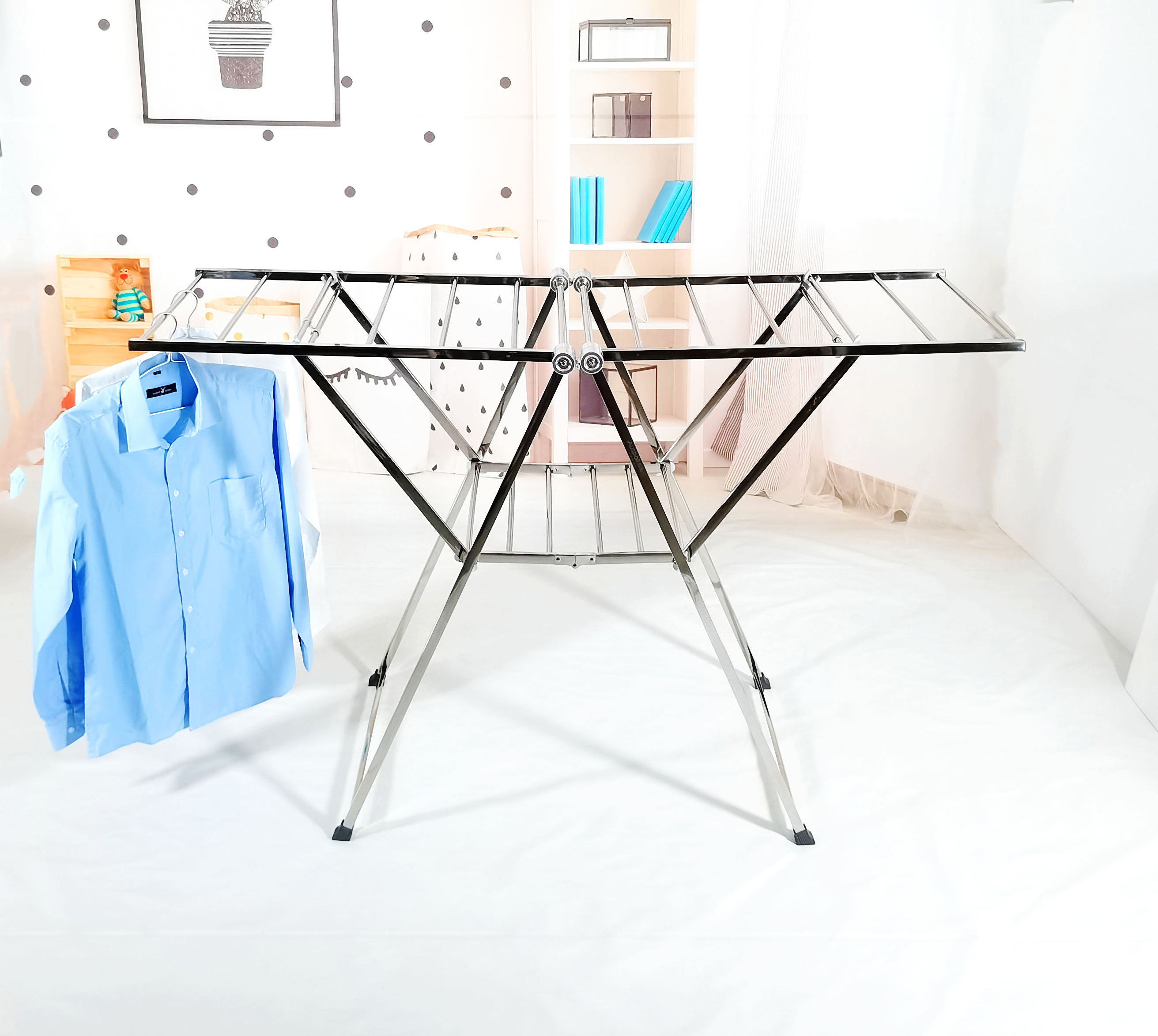 2023 New Design Storage Hanger Stand Indoor Outdoor Cloth Drying Racks For Laundry Dryer