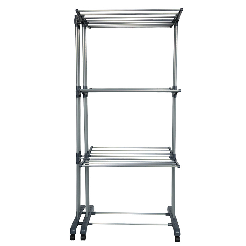 Floor-standing three-tier towel rack foldable balcony drying rack clothes multifunctional wing outdoor drying rack customized