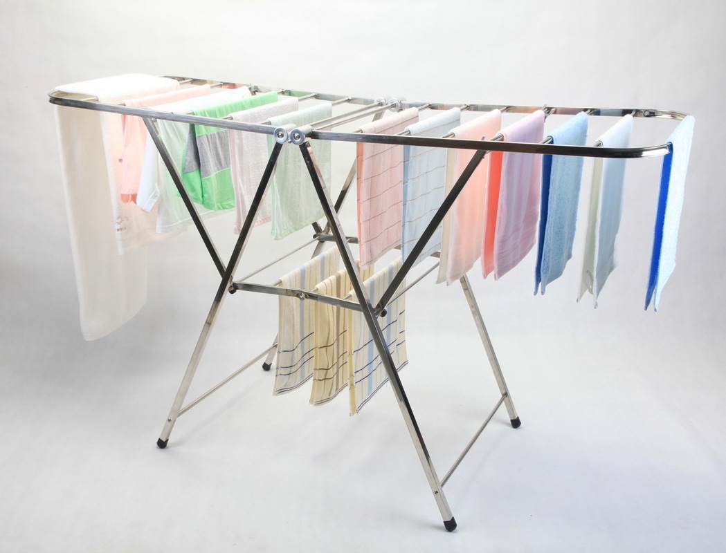 2023 new arrival USA Model outdoor folding stainless steel metal portable garments hanging drying clothes laundry dryer rack