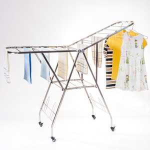 LFG-7019C Outdoor king size stainless steel folding clothes drying rack hanger with wheels