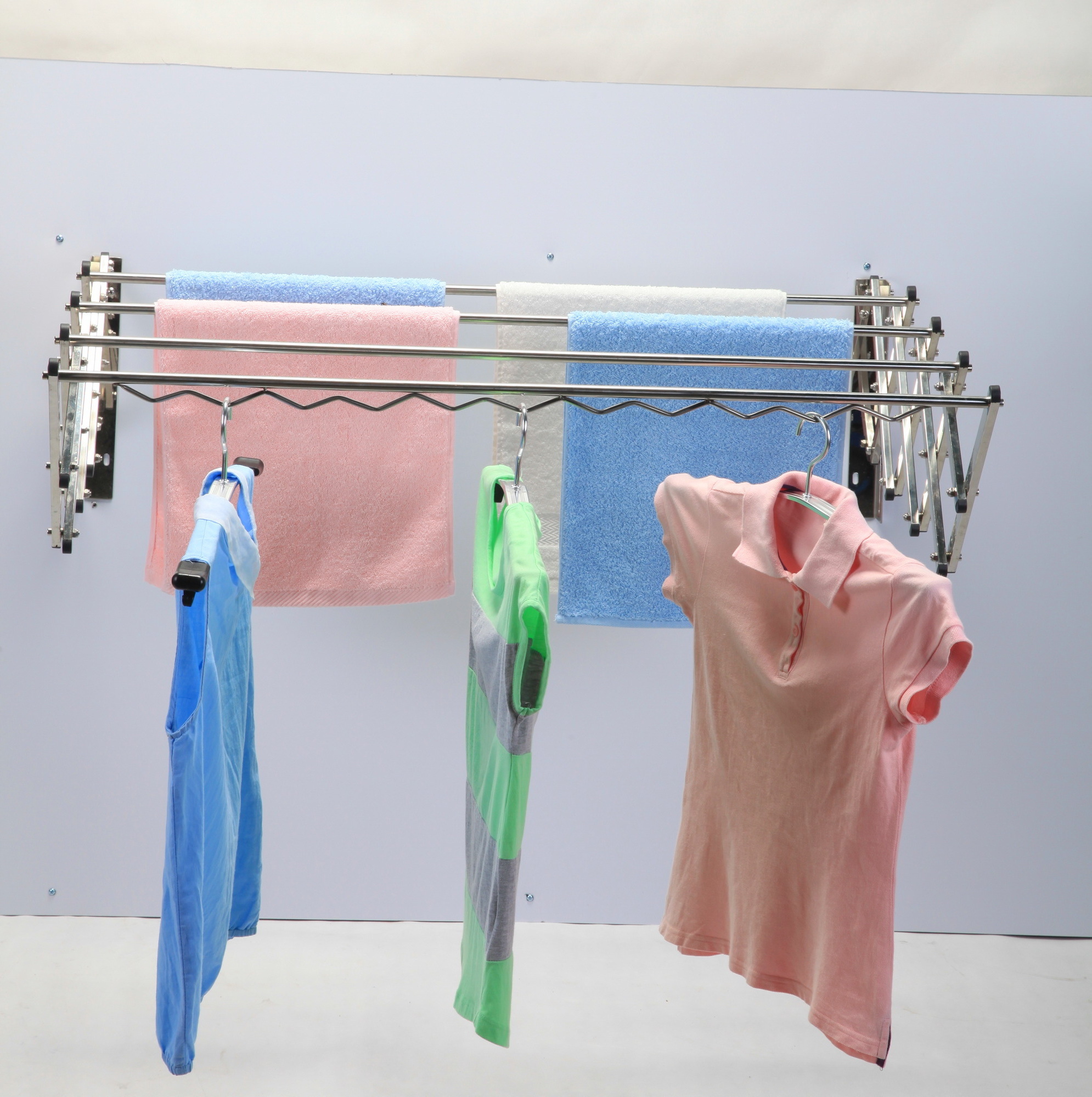 MR VP4 folding clothes drying  racks can be wall mounted and adjustable