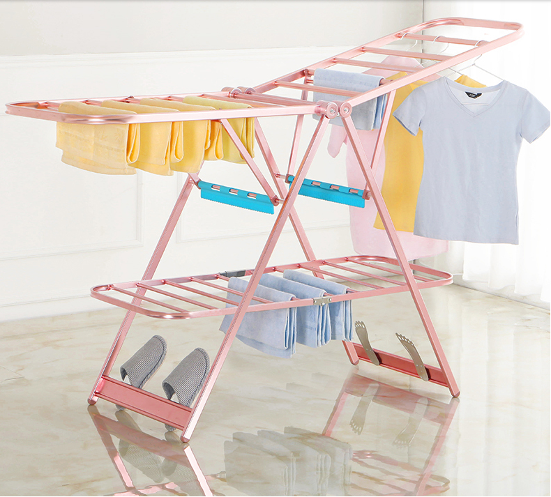 ALSR-8020R 1.7m european design king size easy home foldable garments hanging drying aluminium metal laundry clothes drying rack