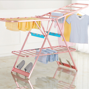 ALSR-8020R 1.7m european design king size easy home foldable garments hanging drying aluminium metal laundry clothes drying rack