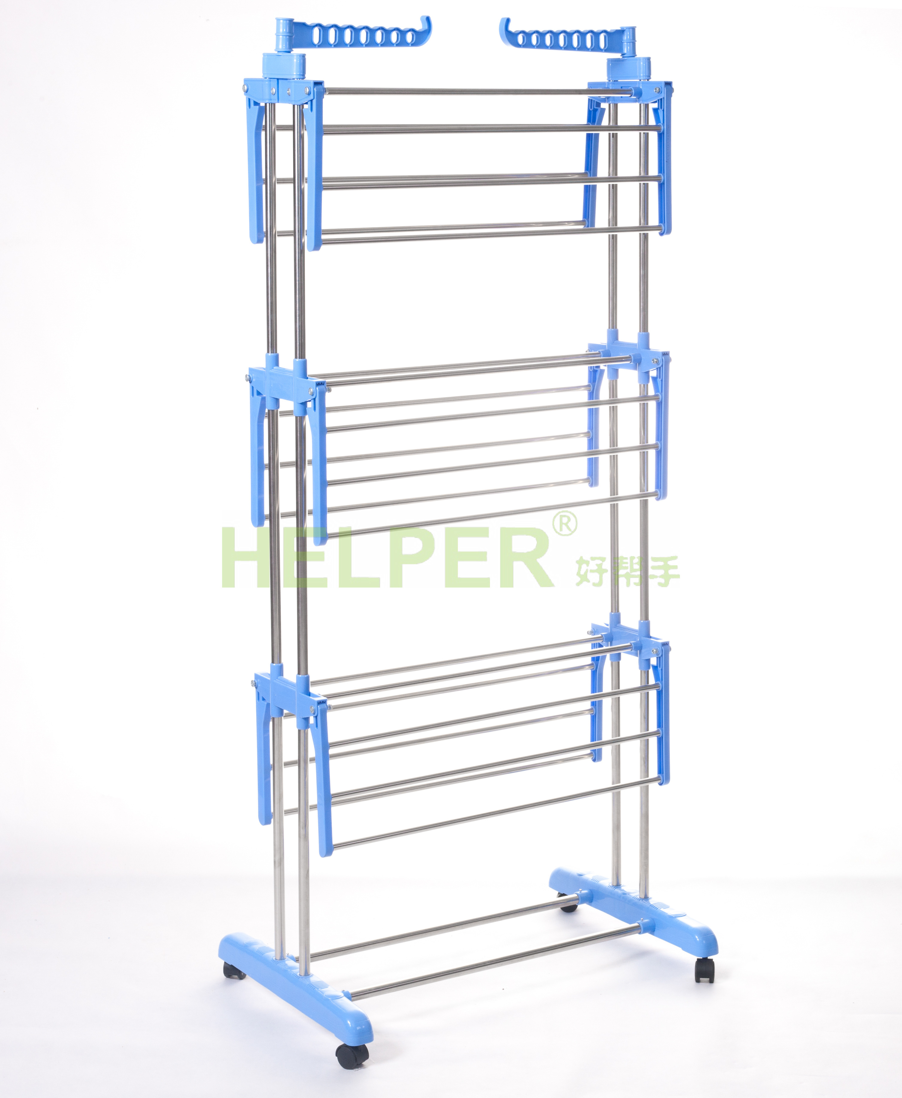 BS-8031 Retail service duty baby clothes garments hanging dryer metal cloth hanger rack with wheels