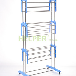 BS-8031 Retail service duty baby clothes garments hanging dryer metal cloth hanger rack with wheels