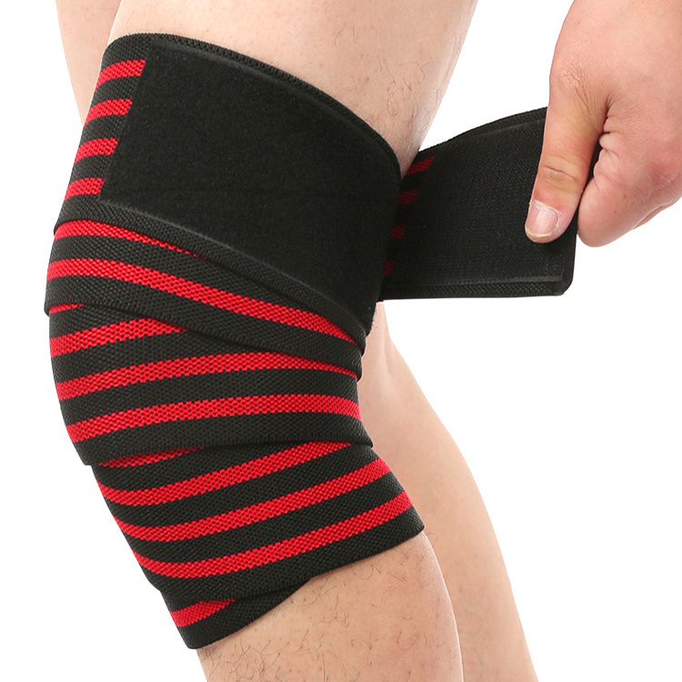 GAF Gym Fitness Weight Lifting Powerlifting Compression Elastic Weightlifting Knee Wrap Bandages For Squat