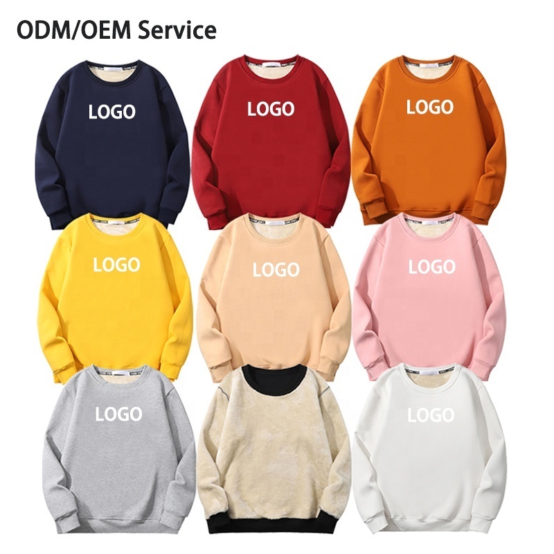 High quality cheap men's women's crewneck sweatshirts custom embroidery print logo unisex cotton blank jumper sweater