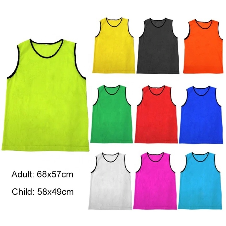 GAF Kids Adult Soccer Quick Drying Jerseys Outdoor Sports Vest Breathable Football Training Match Mesh Sleeveless Vest