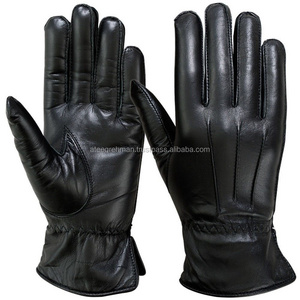 GAF 2021 Men's Winter Black Gloves Leather Touchscreen Snap Closure Cycling Glove Outdoor Riding Warm Waterproof Gloves