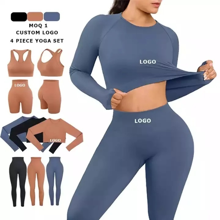 GAF Wholesale Logo Custom 2 Piece wear Sets Sport Clothes Running Women Yoga Clothing High Waisted Workout Leggings Yoga Set