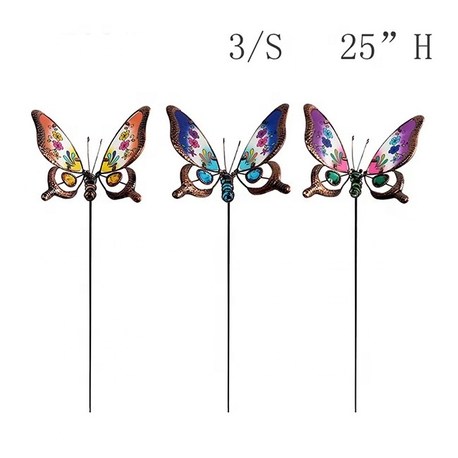 Home Decoration Metal Decorative Outdoor Garden Butterfly Garden Stakes