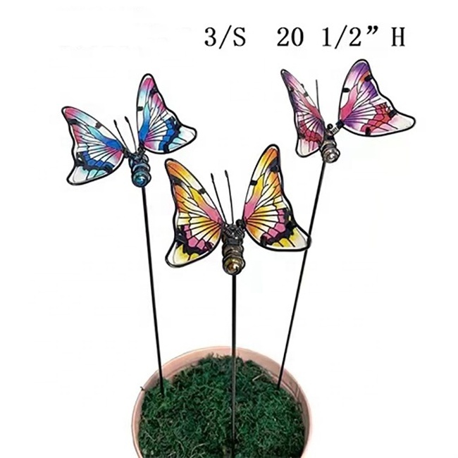 Home Decoration Metal Decorative Outdoor Garden Butterfly Garden Stakes