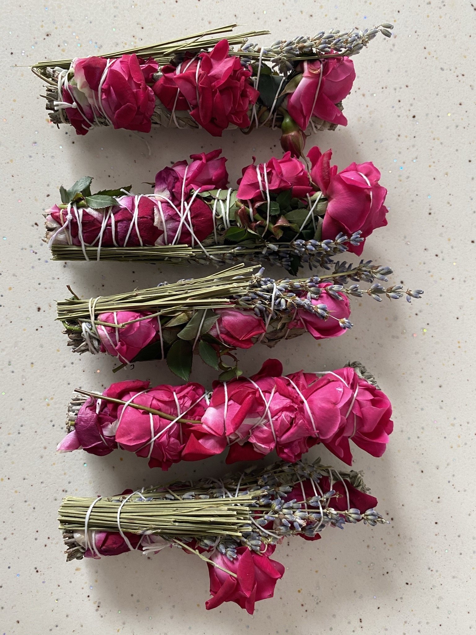 Sage stick with rose buds whosale sage sticks with petals 6 inches smudging for cleansing