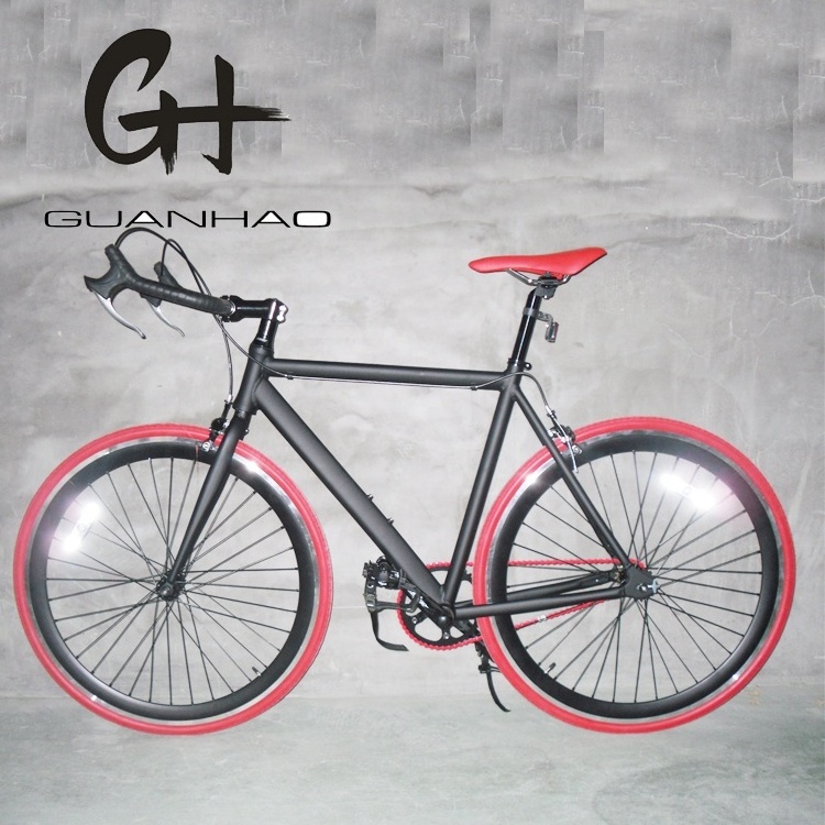 700C fixed gear bike full matte black OEM aluminium frame single speed road bike