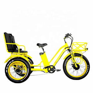 24-20inch 750W 8FUN front motor 48V21AH Battery CE pedicab trishaw becak electric tricycles 3 wheels fat tire electric rickshaw