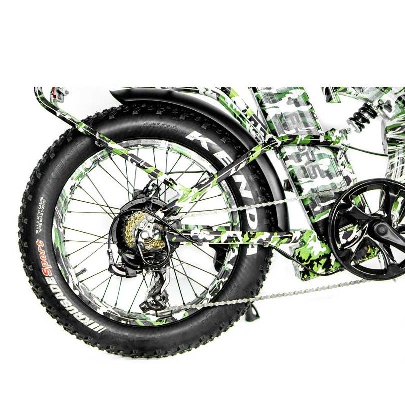 48V*21AH  20 inch full suspension Camouflage color 1000W FOLDING FAT TIRE ELECTRIC BIKE with rear rack