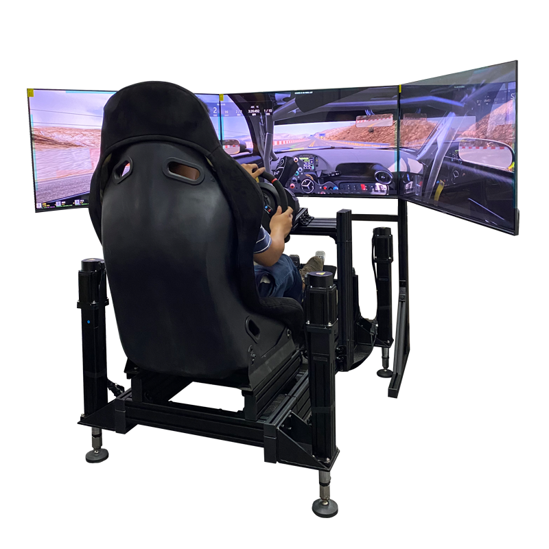 Factory VR Racing Simulator 3 Screen 4 DOF 9D VR Racing Car Driving Game Race Motion Simulator For Sale