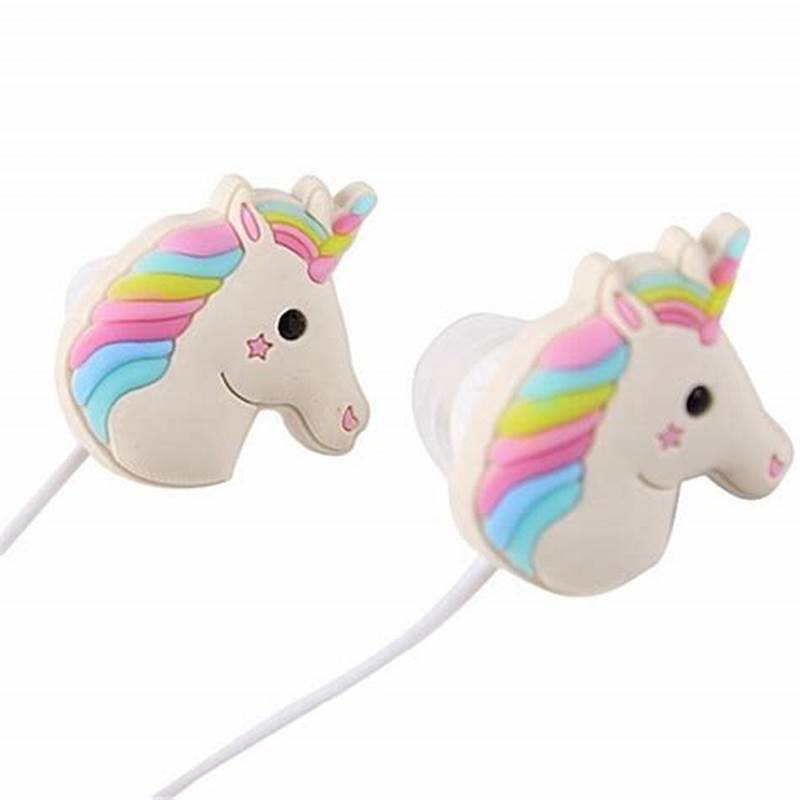 Earbuds for Kids 3D Rainbow Unicorn Earbuds with Different Earcap Cartoon Unicorn & Wired 3.5mm for Apple Samsung